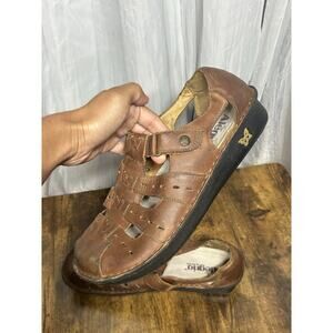 Alegria Womens PES-644 Pesca Tawny Fisherman Sandals US 10 EU 42 Brown Leather